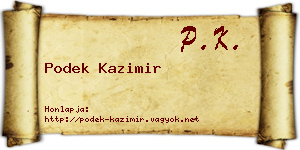 Podek Kazimir névjegykártya